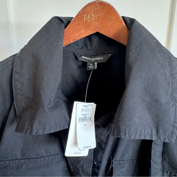 Banana Republic Trench Dress Jacket Black NWT Sz M - Picture 6 of 9